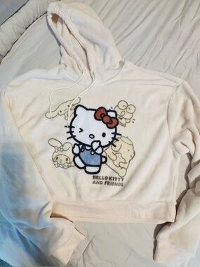 Super cute Hello Kitty & Friends plush hoodie Size: L